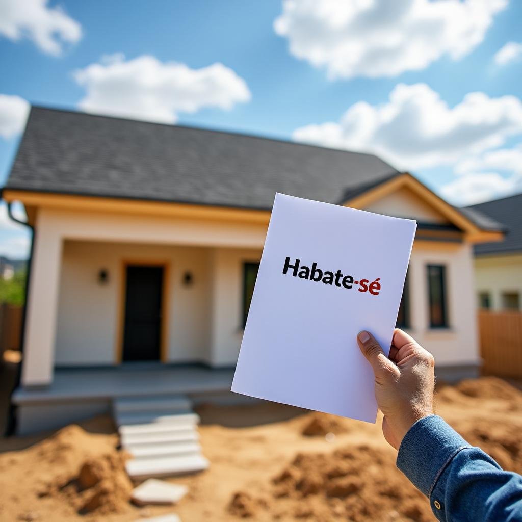 Documento de Habite-se e chaves de casa nova.