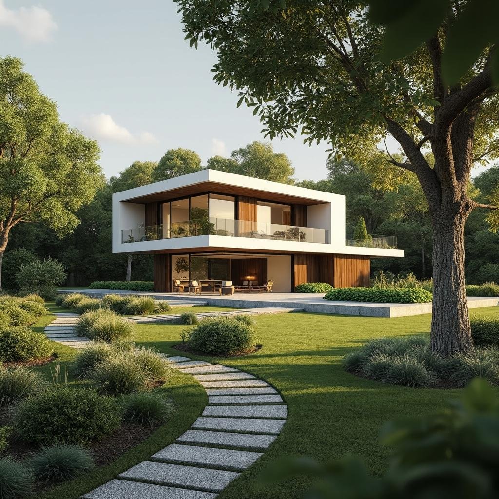 Maquete de casa moderna em terreno verde, representando o processo de construção.