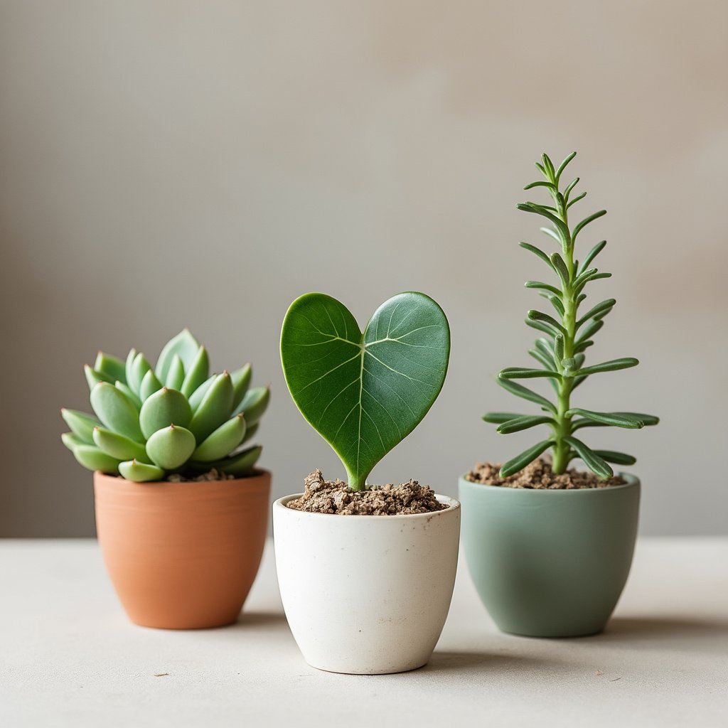Seleção de melhores plantas para jardim vertical interno, incluindo suculentas e peperômia.